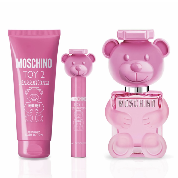 Moschino Toy 2 Bubble Gum Gift Set 3 Pcs 3.4 oz EDT Spray, Body Lotion, Mini For Women
