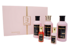 Bharara Rose Gift Set W ( Perfume Spray 3.4oz , Body Lotion 6.7oz , shower gel 6.7oz , Perfume Spray 0.3oz , Bharara Scarlet 0.3oz )