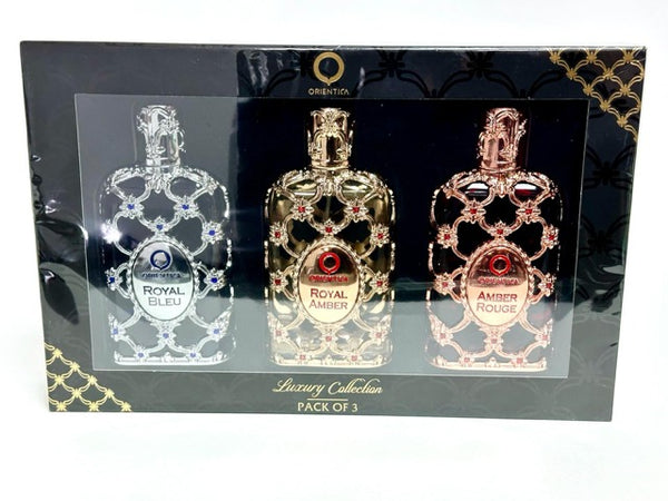 Orientica Luxury Collection Gift Set 3pc U EDP 1.0oz (Amber Rouge, Royal Amber, Royal Bleu)