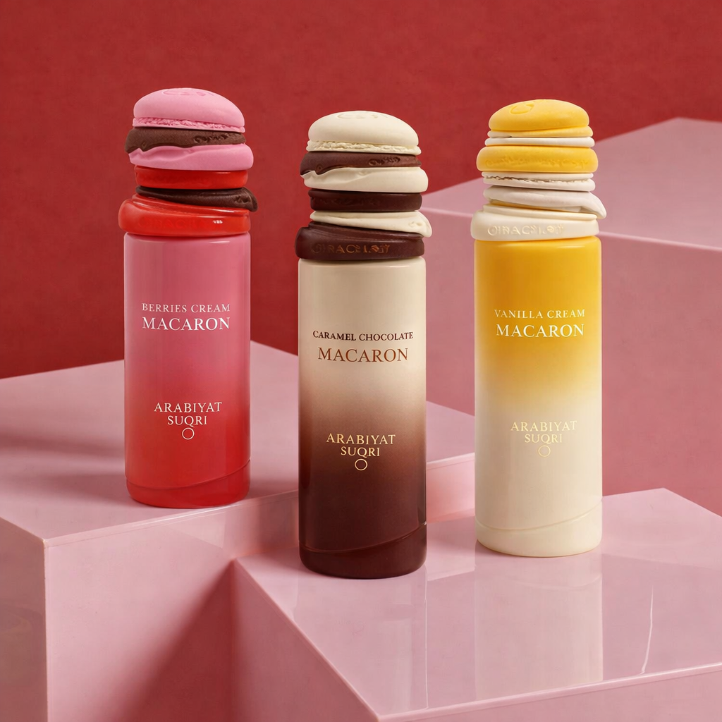 Arabiyat Prestige Sugar Macaron Sweet Gourmand Bundle – Vanilla, Caramel & Berry Perfume Set (3pcs)