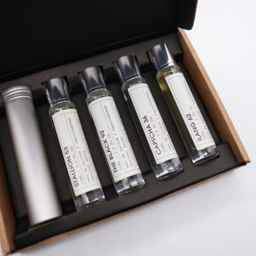 Set de viaje Emper 4 piezas U EDP 1.0oz (Captcha 36, ​​ilang 62, The Black 92, Stallion 53)