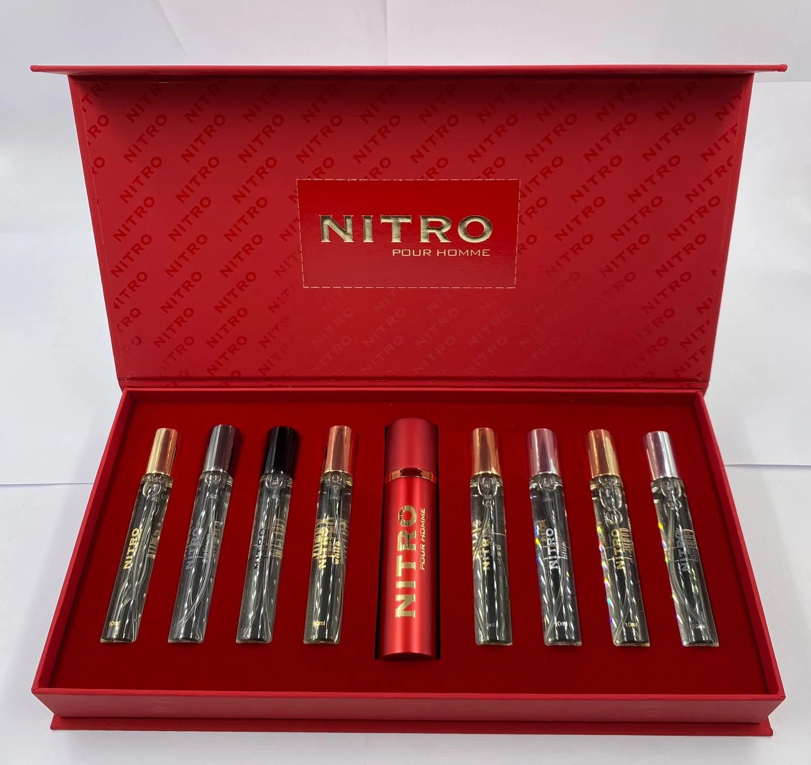 Dumont Paris Nitro Discovery Set de 8 piezas de 0.33 oz (NITRO Negro + Para Hombre + Verde + Intenso + Rojo + Platino + Blanco + Azul)