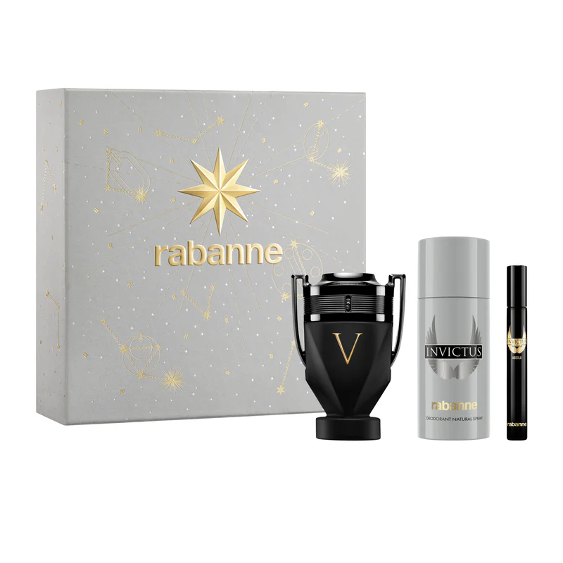Paco Rabanne Invictus Victory Extreme Set 3 Pcs M ( 3.4 oz + 0.3 oz Edp + Deodorant 5.1 oz )