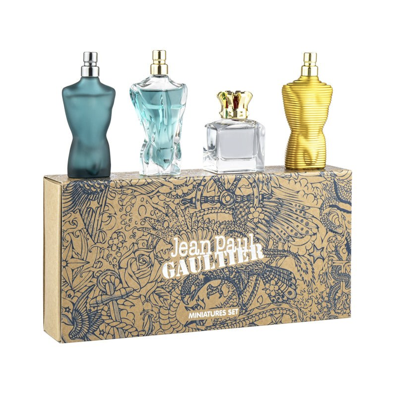 Jean Paul Gaultier Mini Gift Set M (Le male 0.23oz EDT + Scandal 0.23oz EDT + L Male Elixir 0.23oz EDT + Beau 0.23oz EDT)