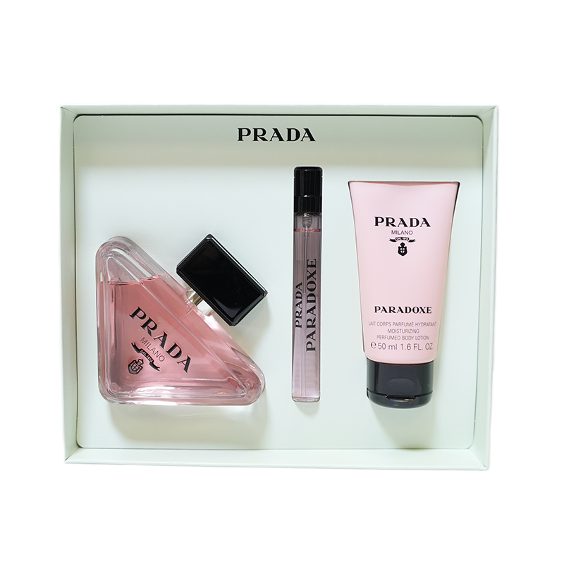 Prada Paradoxe 3 Pcs Gif Set W (3.0oz EDP + 1.7oz Body lotion + 0.34oz EDP)