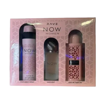 Rave Now Pink Set (Rave Now Pink EDP 3.4oz ,Perfumed Spray 6.8oz ,Hair Mist 1.7oz)