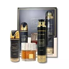 Open Box Lattafa Khamrah Set (Khamrah EDP 3.4oz, Perfumed Spray 6.8oz, Hair Mist 1.7oz)