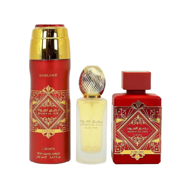 Open Box Lattafa SET 3 pcs Badee Al Oud Sublime U EDP 3.4 oz
