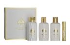 Jo Milano Game Of Spades Royale - Set de regalo (4 unidades) (perfume en aerosol de 100 ml, limpiador corporal aromático de 100 ml, crema corporal hidratante de 100 ml, perfume rellenable de 10 ml)