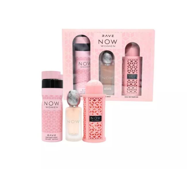 Rave Now Pink Set (Rave Now Pink EDP 3.4oz ,Perfumed Spray 6.8oz ,Hair Mist 1.7oz)