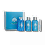 Jo Milano Game of Spades Full House 4PCS Gift Set (3.4oz Parfum, 6.8oz Body Cleanser, 6.8oz Body Cream, 0.27 Oz Refillable Atomizer)